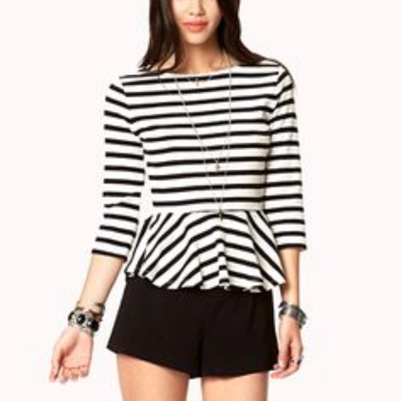 Forever 21 Tops - Peplum 3/4 sleeve top